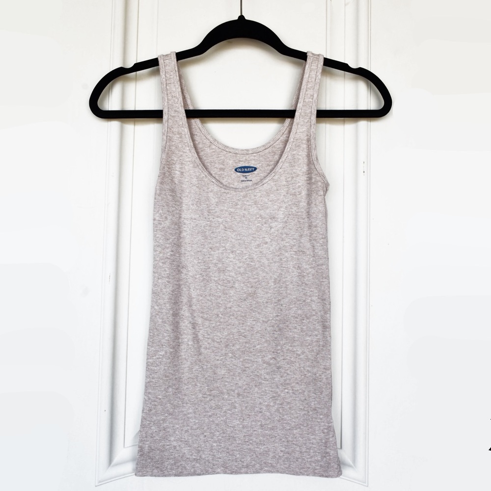 Fitted Rib-Knit Tank Top | Old Navy | Cream/Beige